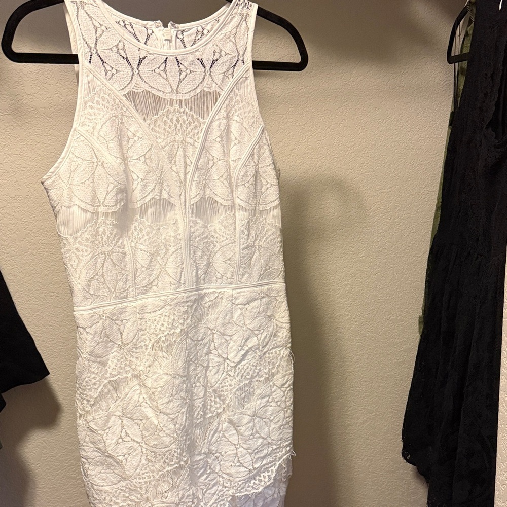Adelyn Rae White Lace Mini Dress